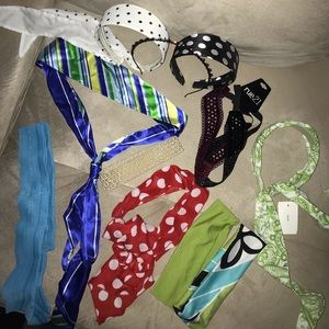 Lot of new and used headbands. Variety of colors.